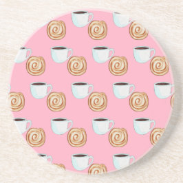 Waterverf Kaneel Bun Gebak Koffie Zandsteen Onderzetter