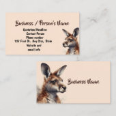 Waterverf Kangoeroe Dier Custom Business Visitekaartje (Voorkant / Achterkant)