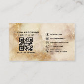 Waterverf Kapsalon Stylist Foto QR Code Visitekaartje (Achterkant)