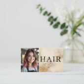 Waterverf Kapsalon Stylist Foto QR Code Visitekaartje (Staand voorkant)