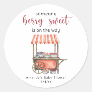 Waterverf Kar Amperzels Babyborrel Ronde Sticker
