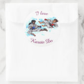 waterverf karate mannen voeren strijd tegen het to ronde sticker (Tas)