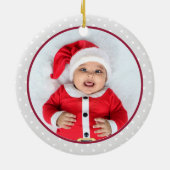 Waterverf Kardinaal Bird Persoonlijke naam Foto Keramisch Ornament (Achterkant)