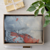 Waterverf Kardinaal Bird Red Berries Decoupage Tissuepapier (Geschenk)