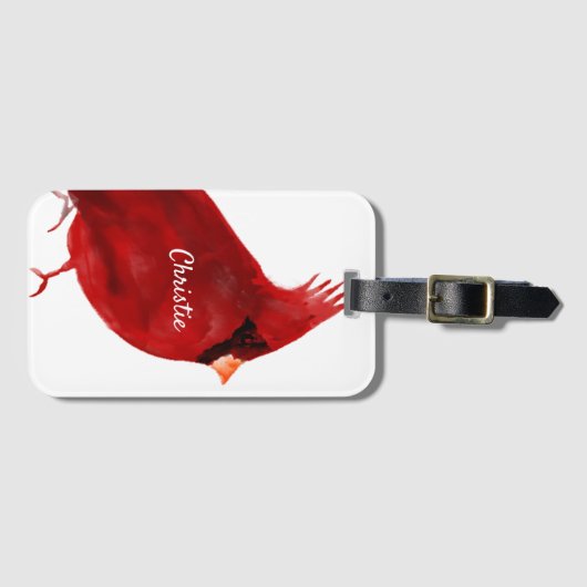 Waterverf kardinaal diep, rijk aan rode verzadigd bagagelabel (Voorkant (horizontaal))