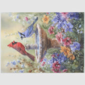Waterverf kardinaal en Blue Jay Decoupage Tissuepapier (Voorkant)