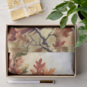 Waterverf Kardinaal en Herfst Eikenbladeren Decoup Tissuepapier (Geschenk)