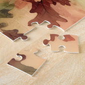 Waterverf kardinaal en Herfst eikenbladeren Legpuzzel (Zijkant)