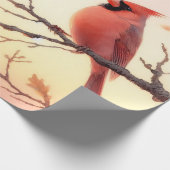 Waterverf kardinaal en herfstbladeren Decoupage Cadeaupapier (Hoek)