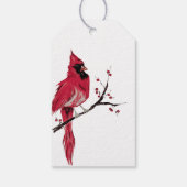 Waterverf kardinaal Happy Birthday Cadeaulabel (Achterkant)