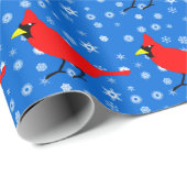 Waterverf kardinaal in sneeuw cadeaupapier (Rol Hoek)