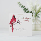 Waterverf Kardinaal Kerstfeest Kaart (Staand voorkant)