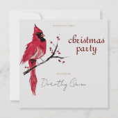 Waterverf Kardinaal Kerstfeest Kaart (Voorkant)