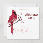 Waterverf Kardinaal Kerstfeest Kaart (Voorkant)