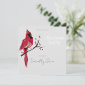 Waterverf Kardinaal Kerstfeest Kaart (Staand voorkant)