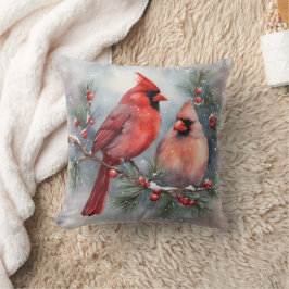 Waterverf Kardinaal Pair Holly Kussen