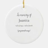 Waterverf kardinaal persoonlijk gedenkteken kerst keramisch ornament (Achterkant)