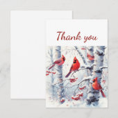 Waterverf Kardinaal Rode Vogel Wildlife Natuur Bedankkaart (Voorkant / Achterkant)