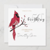 Waterverf Kardinaal Verjaardagsfeest Kaart (Voorkant)