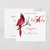 Waterverf Kardinaal Verrassingsfeestje Kaart (Voorkant / Achterkant)