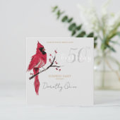 Waterverf Kardinaal Verrassingsfeestje Kaart (Staand voorkant)