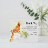 Waterverf Kardinaal Vogel Begrafenis Dank u Opmerk Bedankkaart (Staand voorkant)