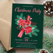 Waterverf Kardinaal Vogel Bloemen Kerstfeest Kaart