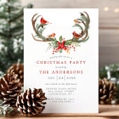 Waterverf Kardinaal Vogelgewei Kerstfeest Kaart