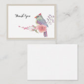 Waterverf kardinaal vogelkrans bedankkaart notitiekaartje (Voorkant / Achterkant)