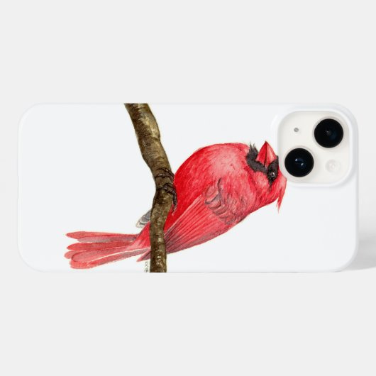 Waterverf kardinale vogels Case-Mate iPhone case (Achterkant (horizontaal))