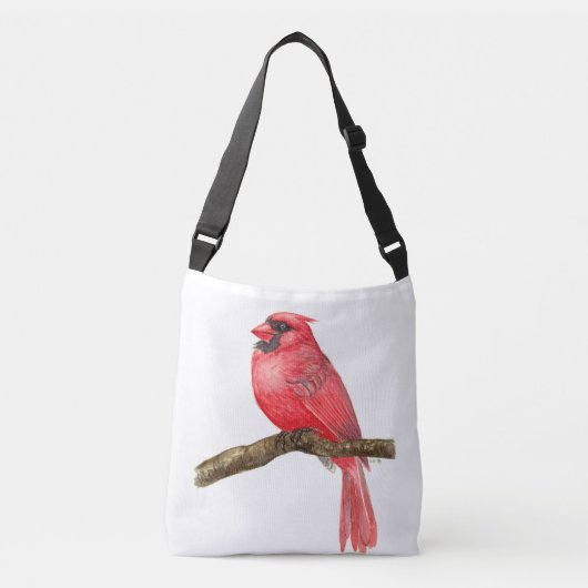 Waterverf kardinale vogels crossbody tas (Voorkant)