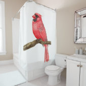 Waterverf kardinale vogels douchegordijn (In situ)