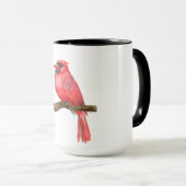Waterverf kardinale vogels mok (Voorkant rechts)