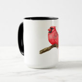 Waterverf kardinale vogels mok (Voorkant links)