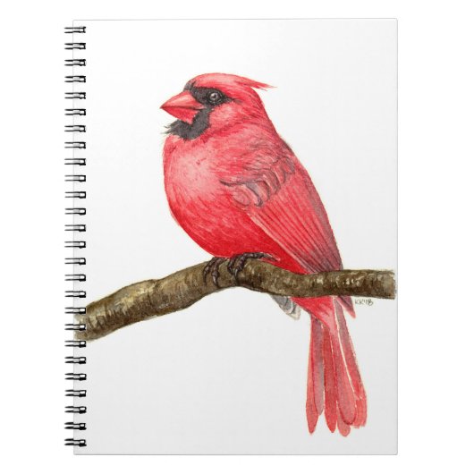 Waterverf kardinale vogels notitieboek (Voorkant)