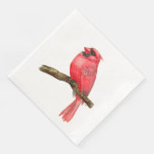 Waterverf kardinale vogels servet (Hoek)