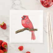 Waterverf kardinale vogels servet (Insitu)