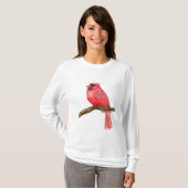 Waterverf kardinale vogels t-shirt (Voorkant volledig)