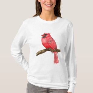 Waterverf kardinale vogels t-shirt