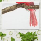 Waterverf kardinale vogels theedoek (Gevouwen)