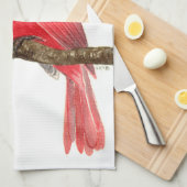 Waterverf kardinale vogels theedoek (Quarter Fold)