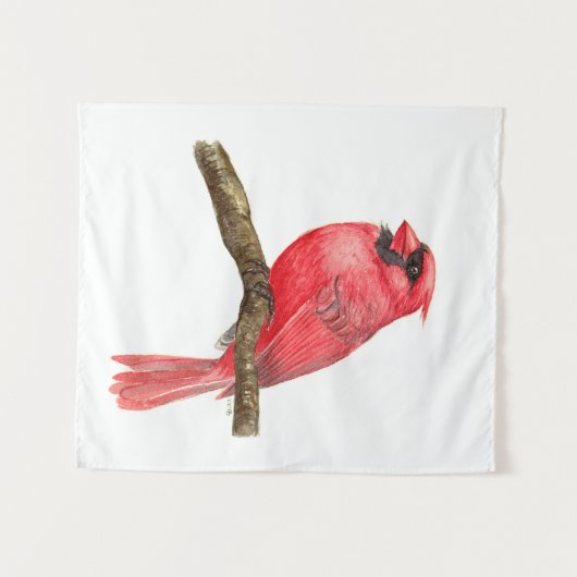 Waterverf kardinale vogels wandkleed (Voorkant (horizontaal))