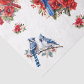 Waterverf Kardinalen Blauwe Vogels Elementen Decou Tissuepapier (Detail)