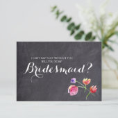 Waterverf karton Floral bridesmaid request Kaart (Staand voorkant)