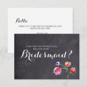 Waterverf karton Floral bridesmaid request Kaart (Voorkant / Achterkant)