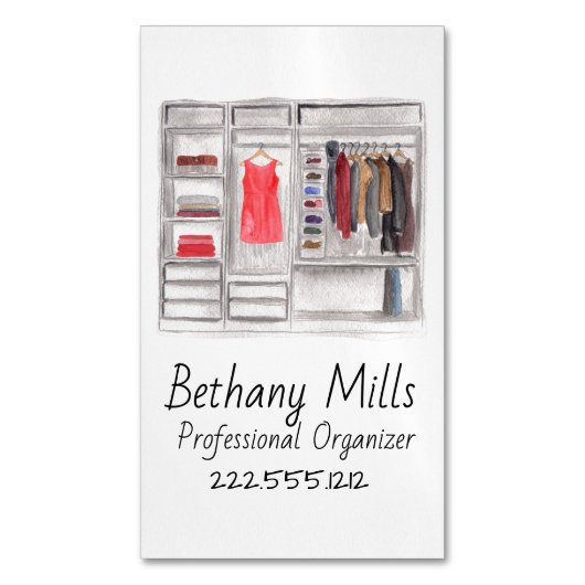 Waterverf Kast Organisator verticaal Magnetisch Visitekaartje (Voorkant Verticaal)