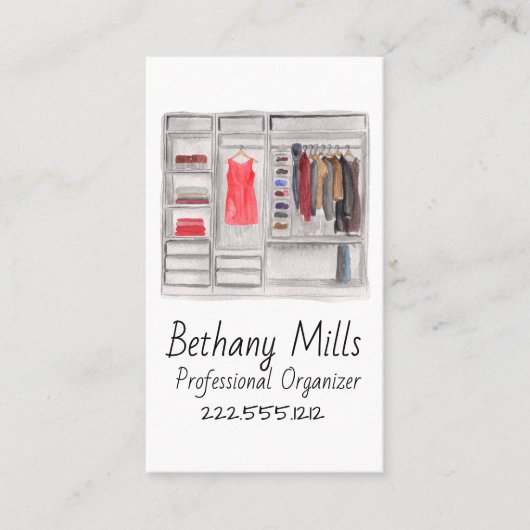 Waterverf Kast Organizer Visitekaartje (Voorkant)