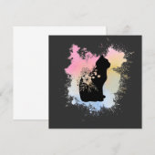 Waterverf Kat blanco Kaart (Voorkant / Achterkant)