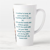 Waterverf Kat & Bloemen - De liefde van een moeder Latte Mok (Rechts)