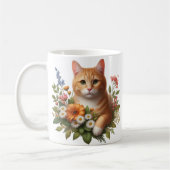Waterverf Kat & Bloemen Koffiemok (Links)